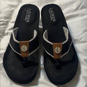 Lauren Ralph Lauren Black and Tan Sandals